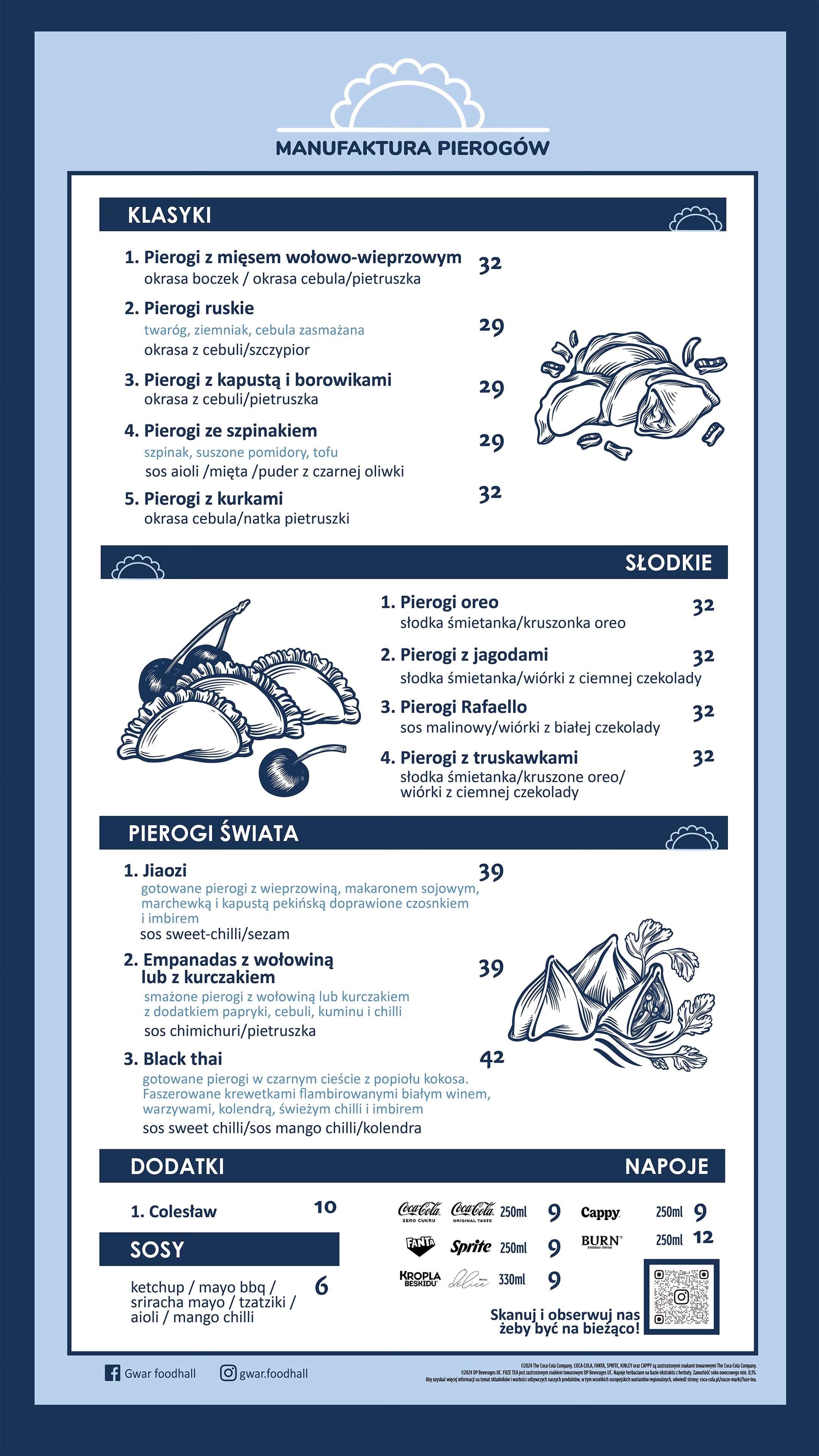 MANUFACTURA PIEROGÓW menu